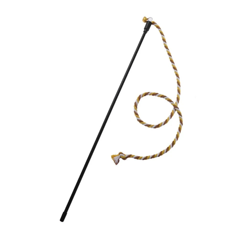 Interactive Bell Cat Wand Toy – Bite-Resistant Cotton Rope