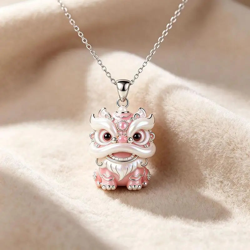 Nine-Tailed Fox Enamel Pendant Necklace | Chinese Mythology
