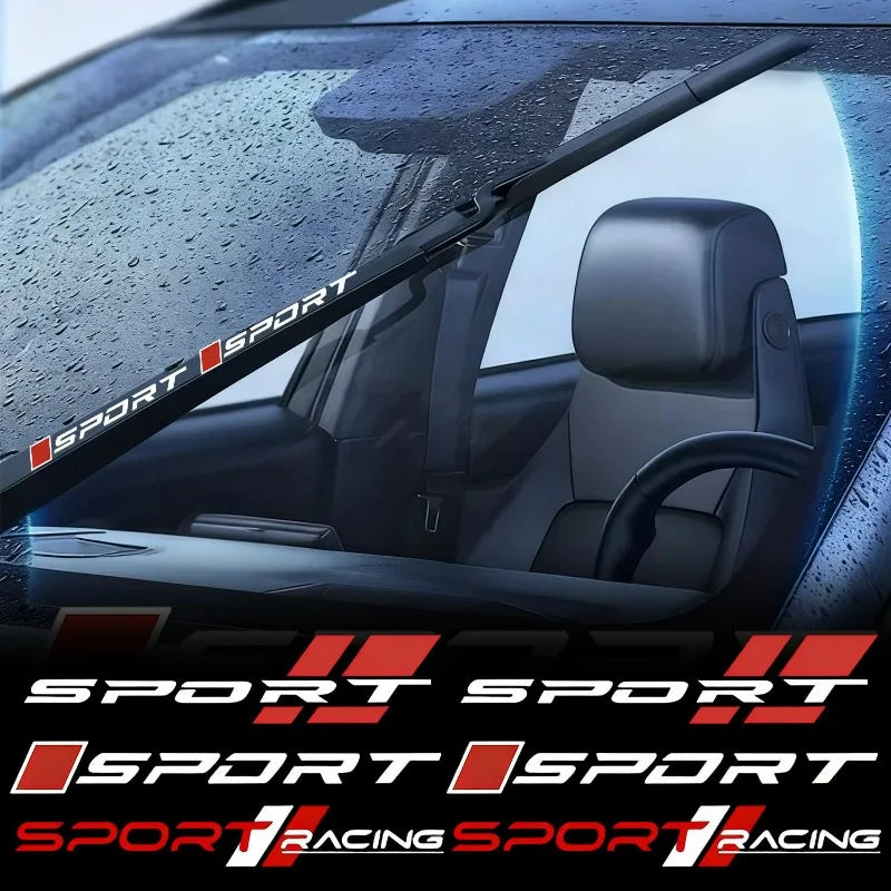Sport Racing Car Wiper Stickers – PVC Vinyl Decals 2-Pack