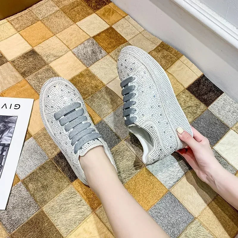 LEDP Women's Rhinestone Platform Sneakers – Luxury Casual