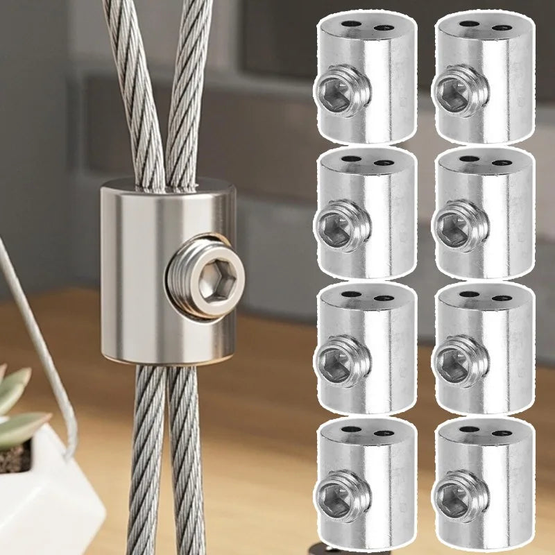 Alloy Wire Rope Clips – Adjustable Dual-Hole Cable Clamps 2-Pack