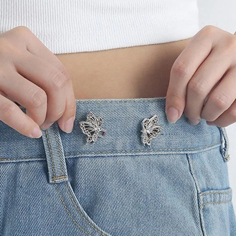 Butterfly Waist Adjuster Clips – Jeans Button Tightener 2-Pack