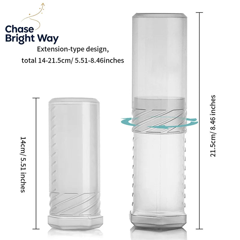Shaving Brush Travel Case – Adjustable Transparent Holder Tube