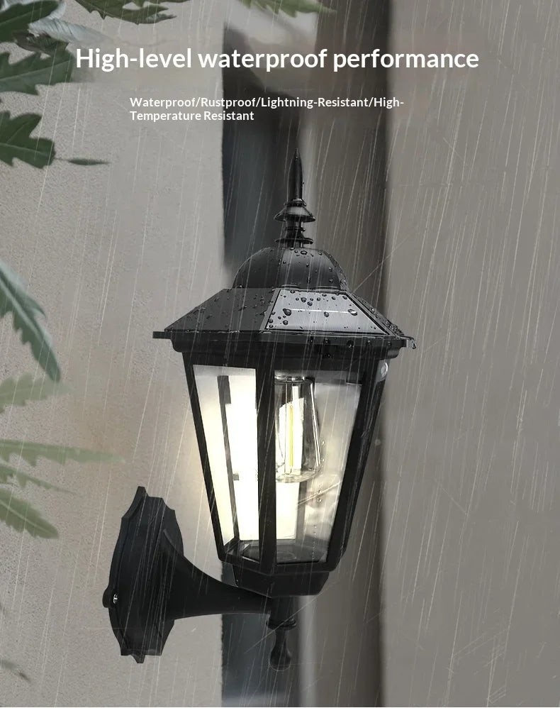 Solar Vintage Outdoor Wall Light | Motion Sensor & IP65 Waterproof