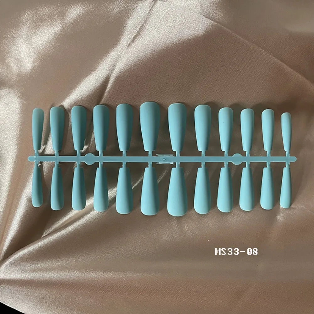 Matte Ballerina False Nails – 24pc French DIY Nail Tips