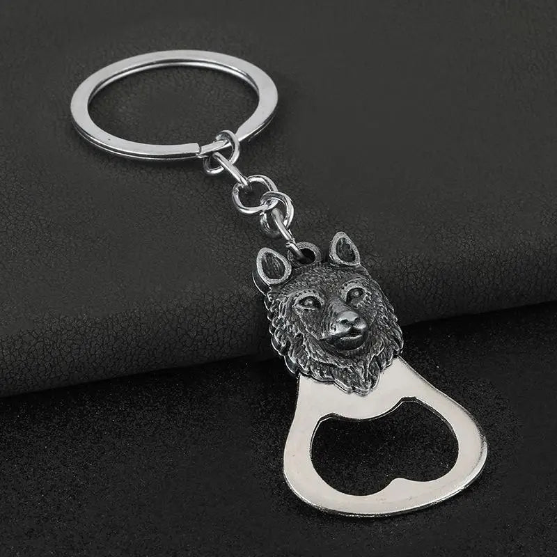 Vintage Animal Keychain Bottle Opener – Wolf Lion Turtle Frog