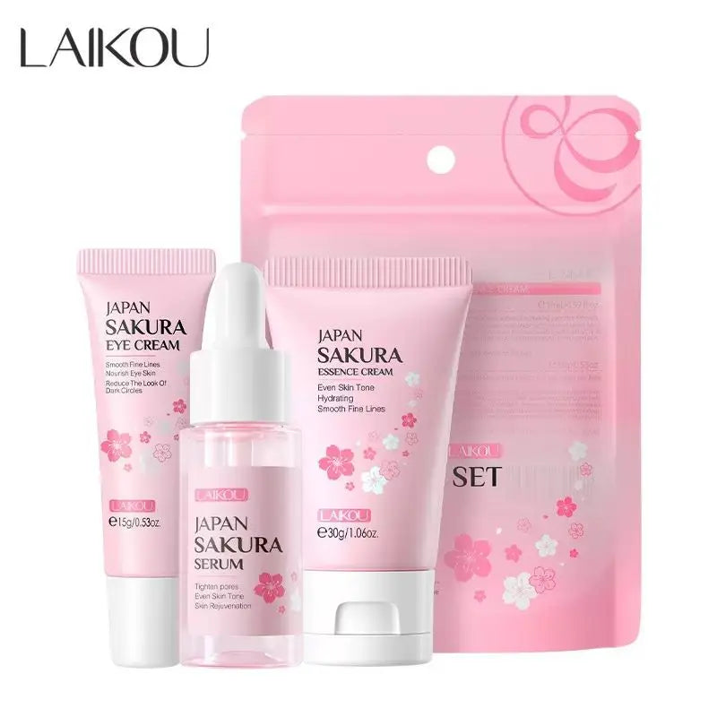 Sakura Skincare 3-Piece Set – Serum, Eye Cream & Essence