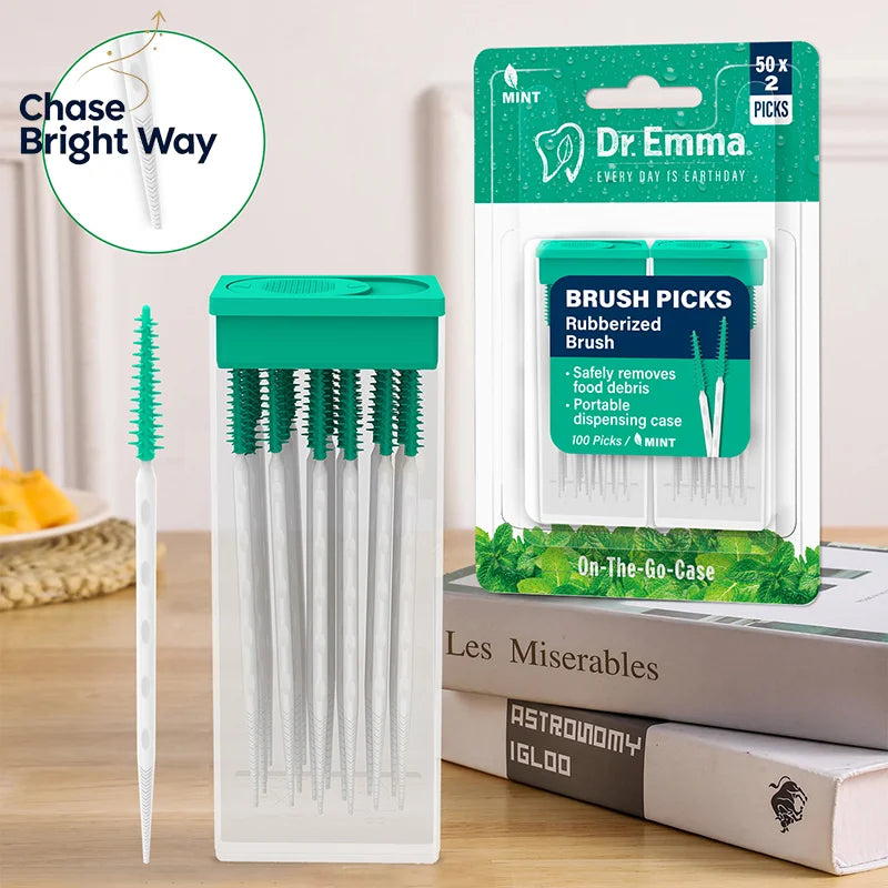 Silicone Interdental Brushes 100 Pcs – Disposable Teeth Cleaners