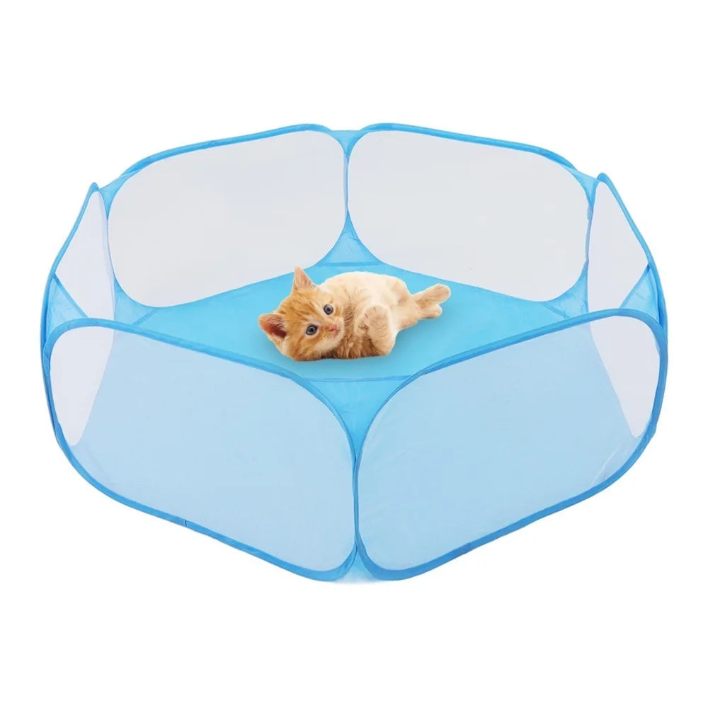 Foldable Small Animal Playpen – Breathable Mesh Pet Play Area