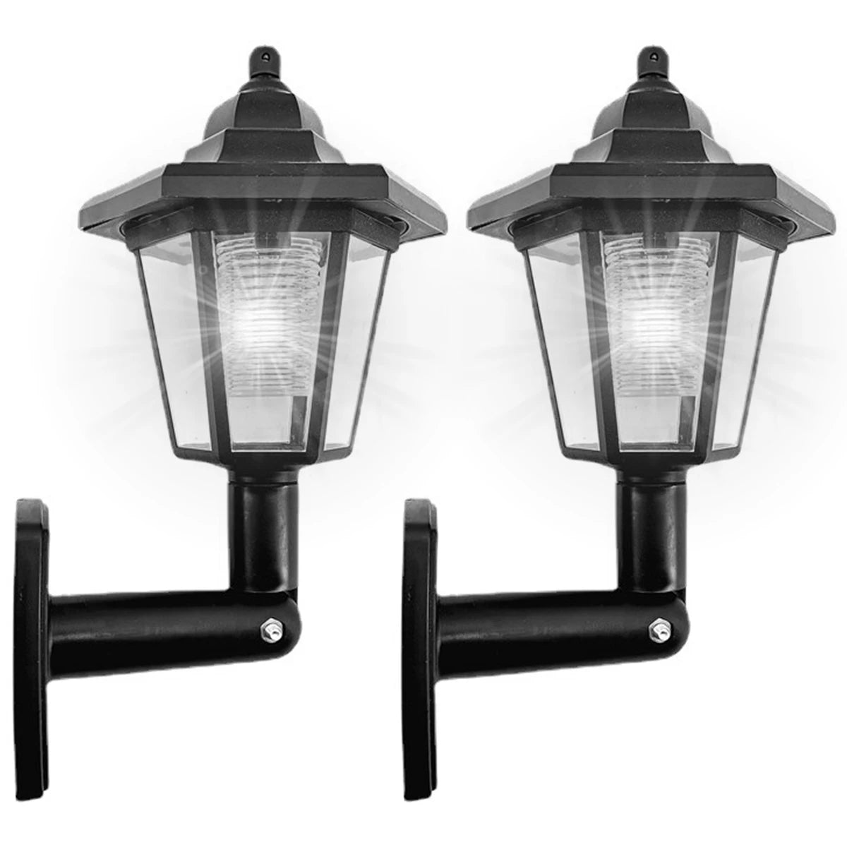 Solar Hexagonal LED Wall Light – Outdoor Waterproof Garden Sconce