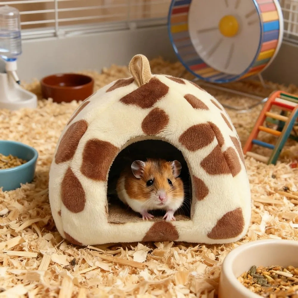 Coral Fleece Hamster Hideaway Bed – Plush Small Pet Nest