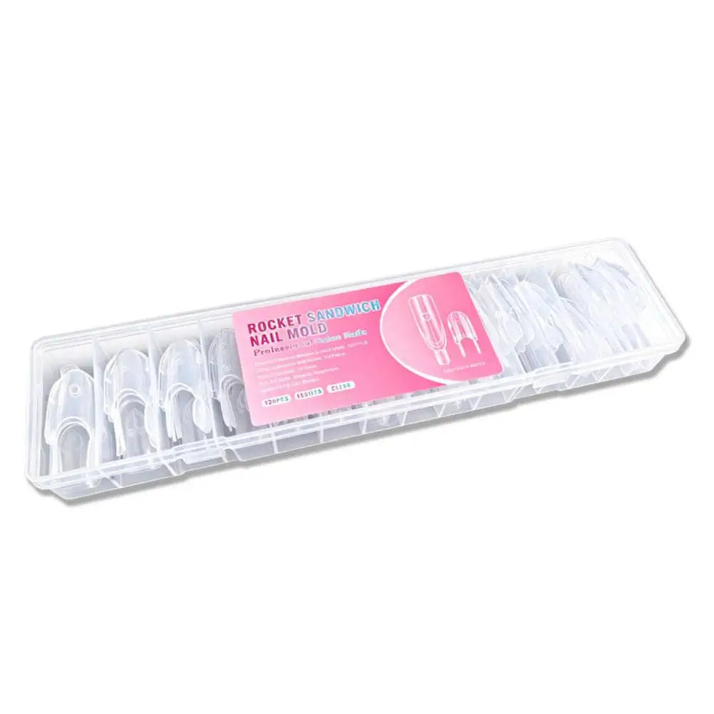Sandwich Dual Nail Forms 120pcs – Rocket Full Cover Mold Kit