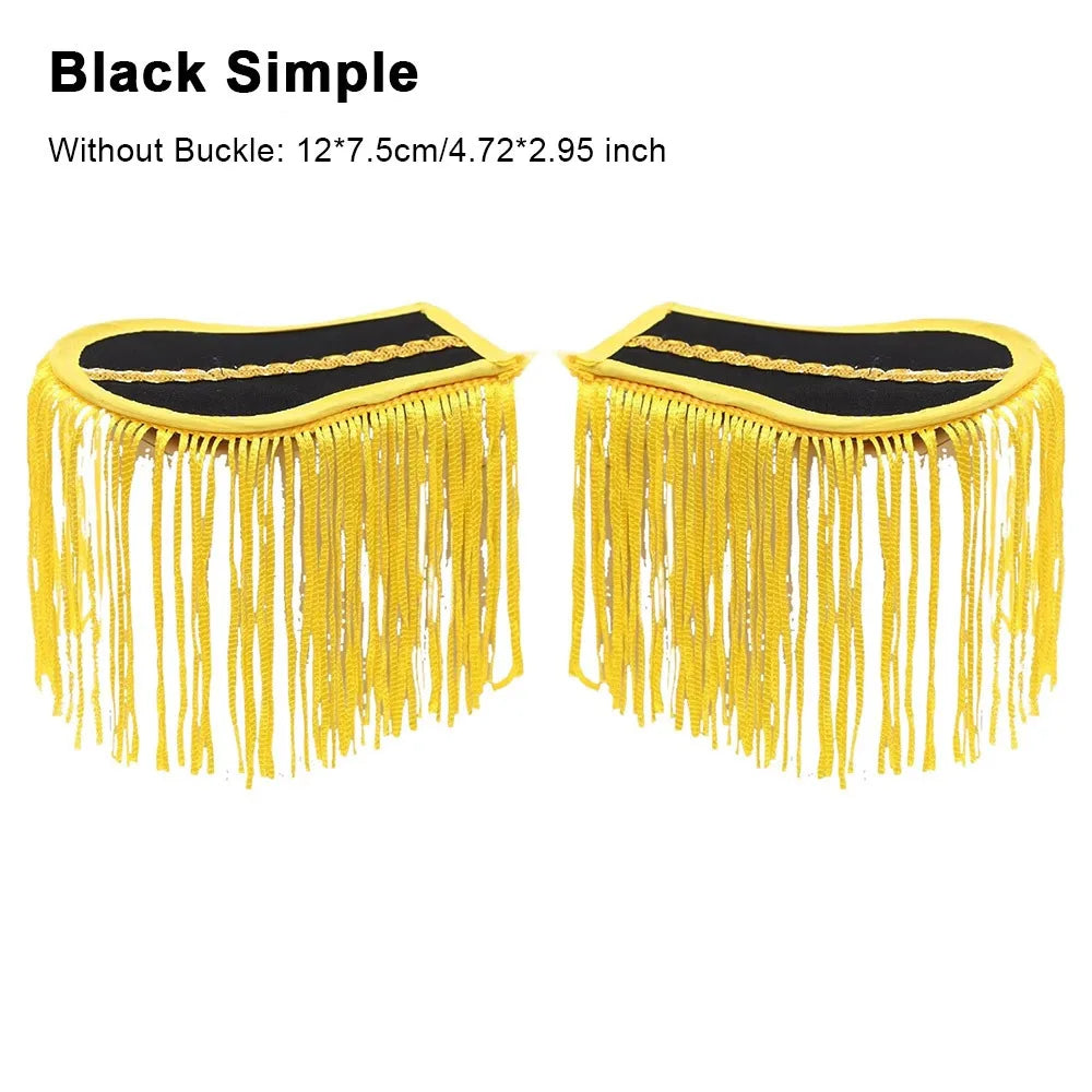 Tassel Fringe Shoulder Epaulettes – Punk Brooch Pin Pair