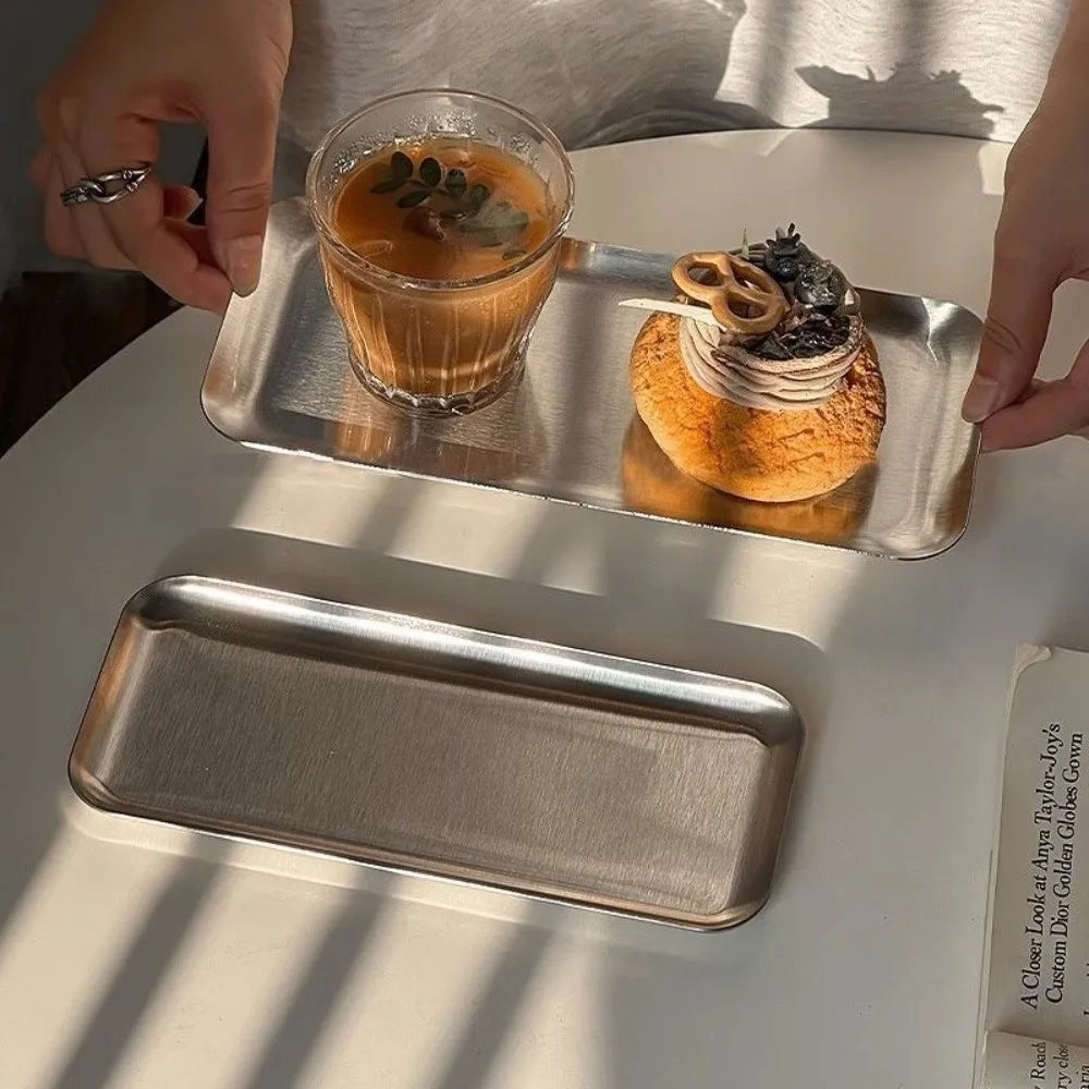 Nordic Stainless Steel Kitchen Storage Tray | Rectangular Plate