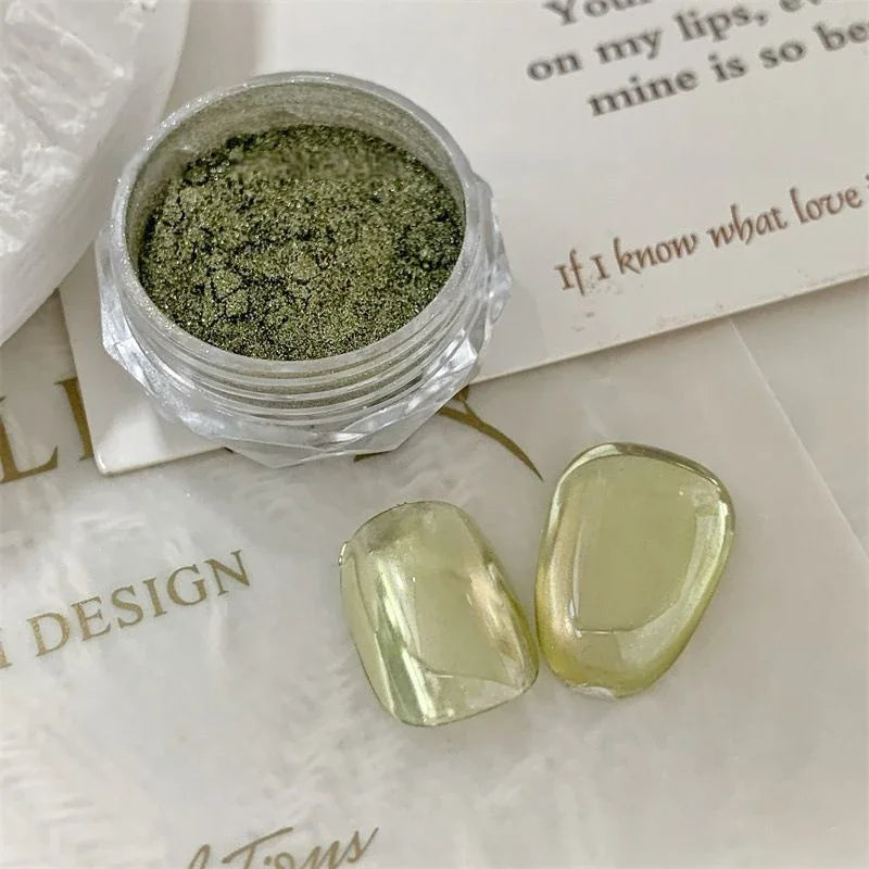 Aurora Mirror Chrome Nail Powder – Holographic Glitter Pigment