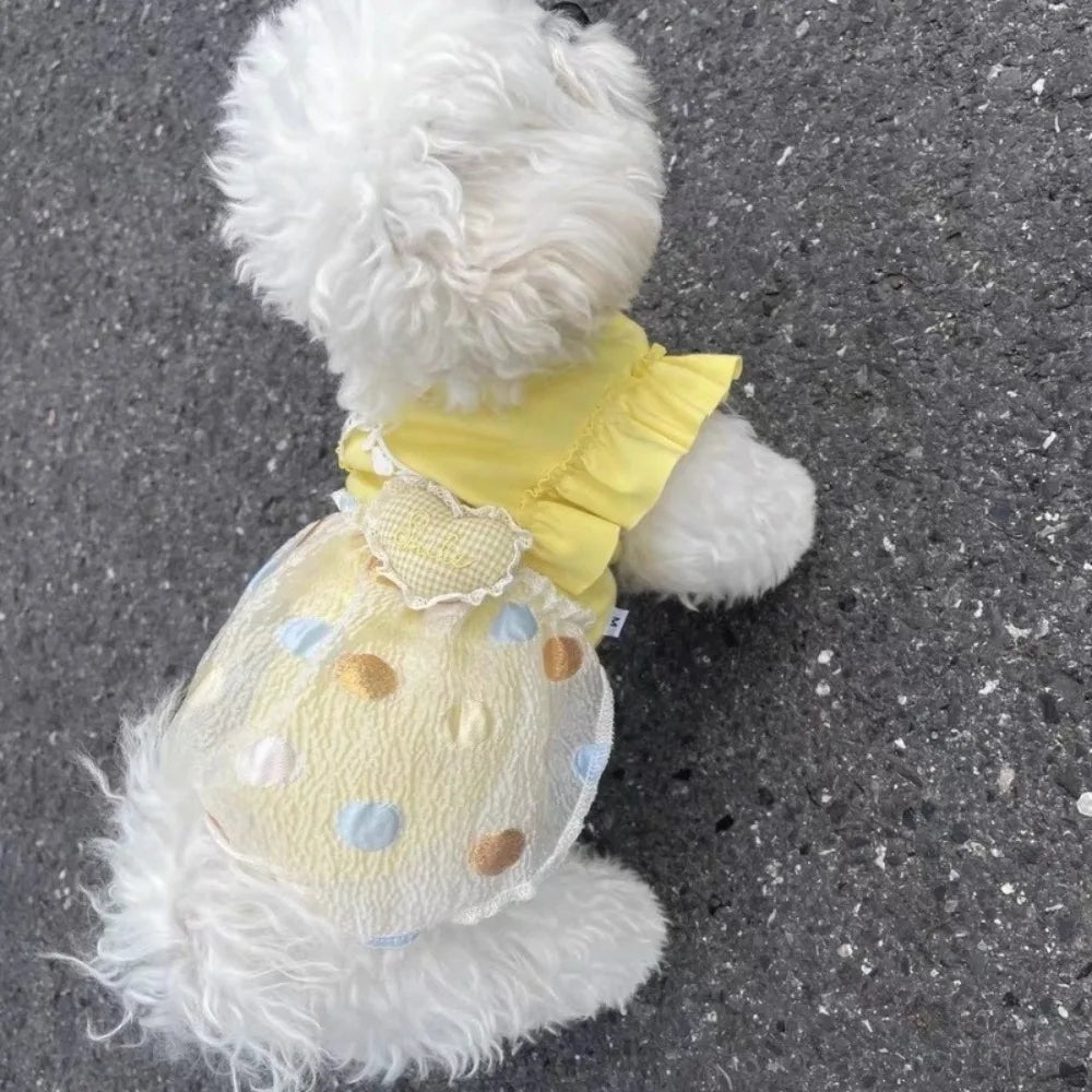 Cute Polka Dot Princess Dress for Small Dogs & Cats | Pet Skirt