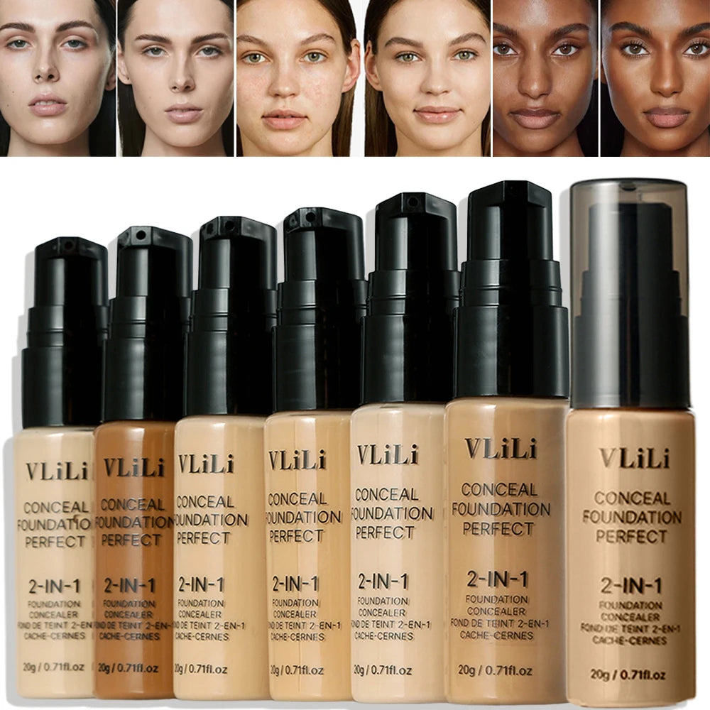 Waterproof Full Coverage Liquid Foundation & Puff Set