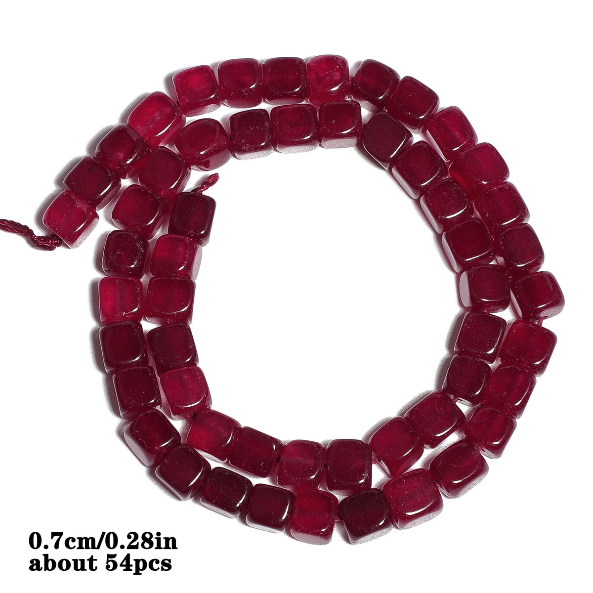Red Chalcedony Stone Beads – Droplet, Square & Round DIY Jewelry