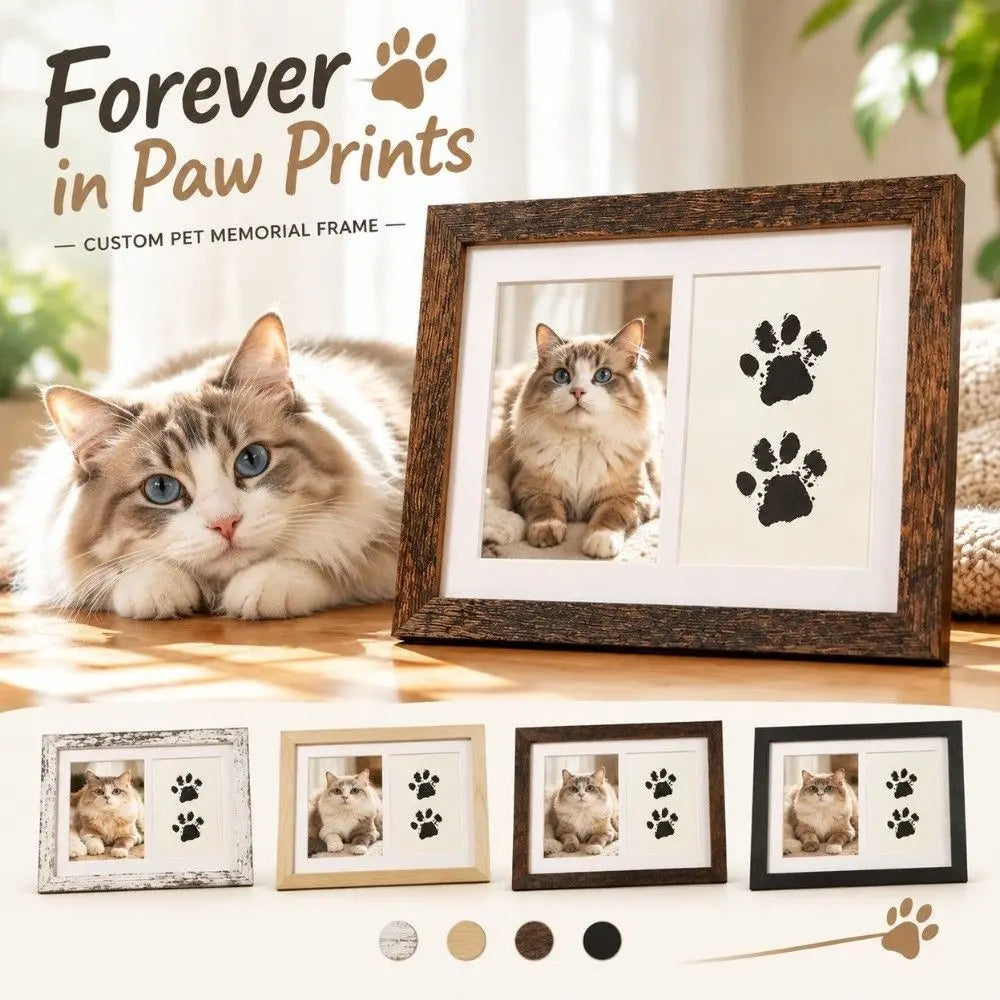 Pet Paw Print Keepsake Frame Kit – No-Clean Ink Pad DIY