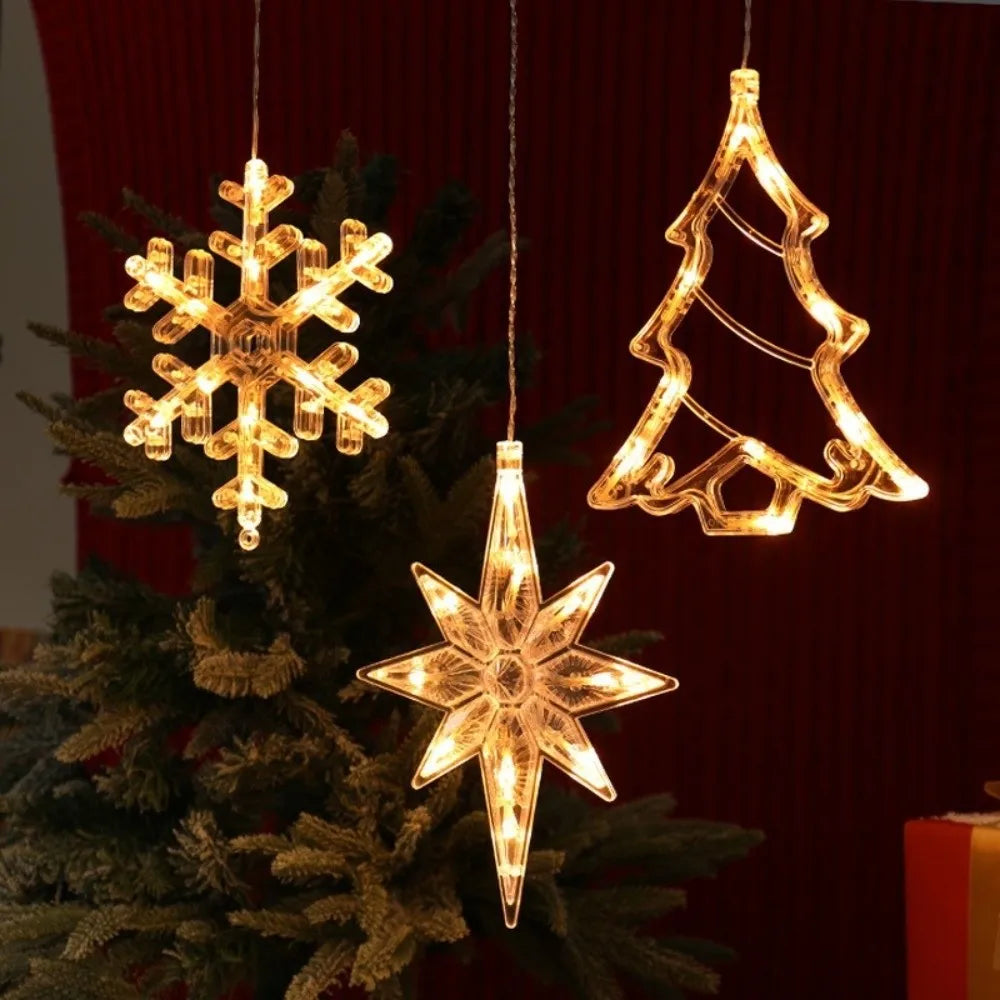 Christmas Snowflake Window Light – LED Suction Cup Hanging Lamp