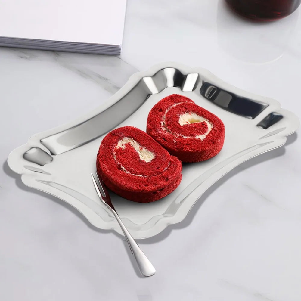 5-Pack Stainless Steel Serving Trays | Multi-Size Snack Plates