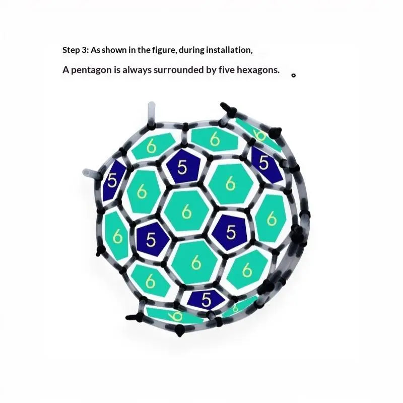 DIY C60 Buckminsterfullerene 3D Molecular Model STEM Kit