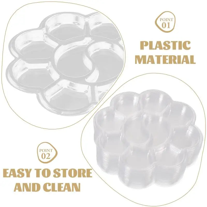50-Pack Disposable Watercolor Paint Mixing Palettes – Plastic Trays