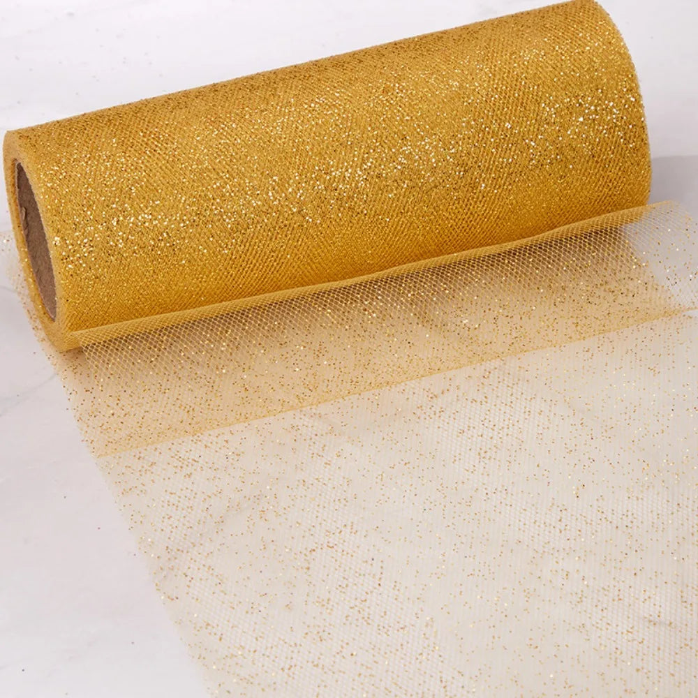 Glitter Sequin Mesh Fabric Roll – 10 Yards Tulle for DIY