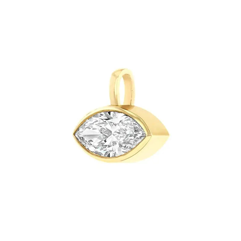 Geometric Gold Plated Necklace – White Zircon Pendant for Women