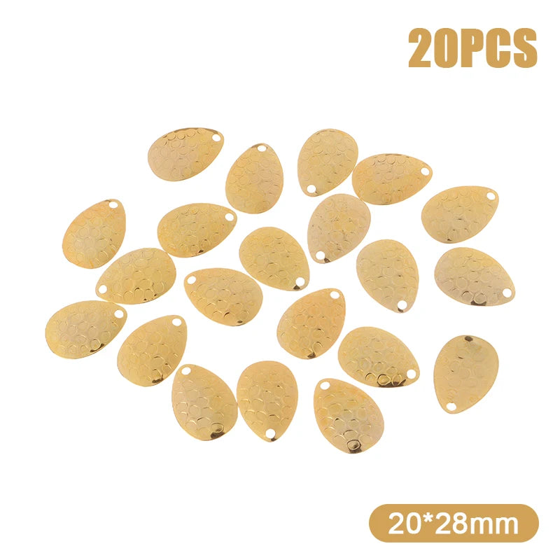 20-Pack Metal Fishing Spinner Blades – DIY Lure Accessories