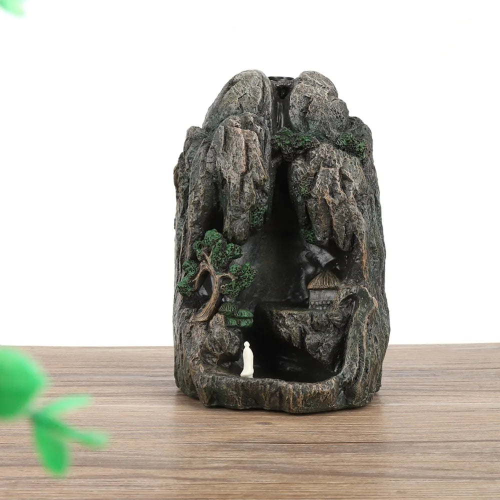 Mountain Tower Waterfall Backflow Incense Burner + 10 Cones