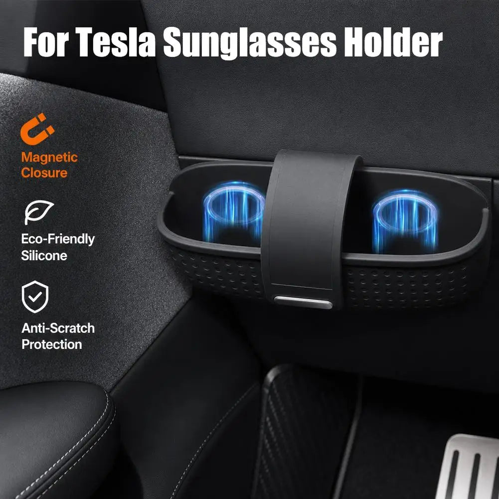 Silicone Sunglasses Holder Tesla Model 3/Y Magnetic Console Tray