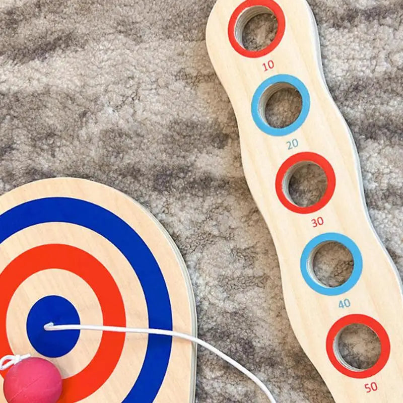 Wooden Paddle Ball with Elastic String – Coordination Toy