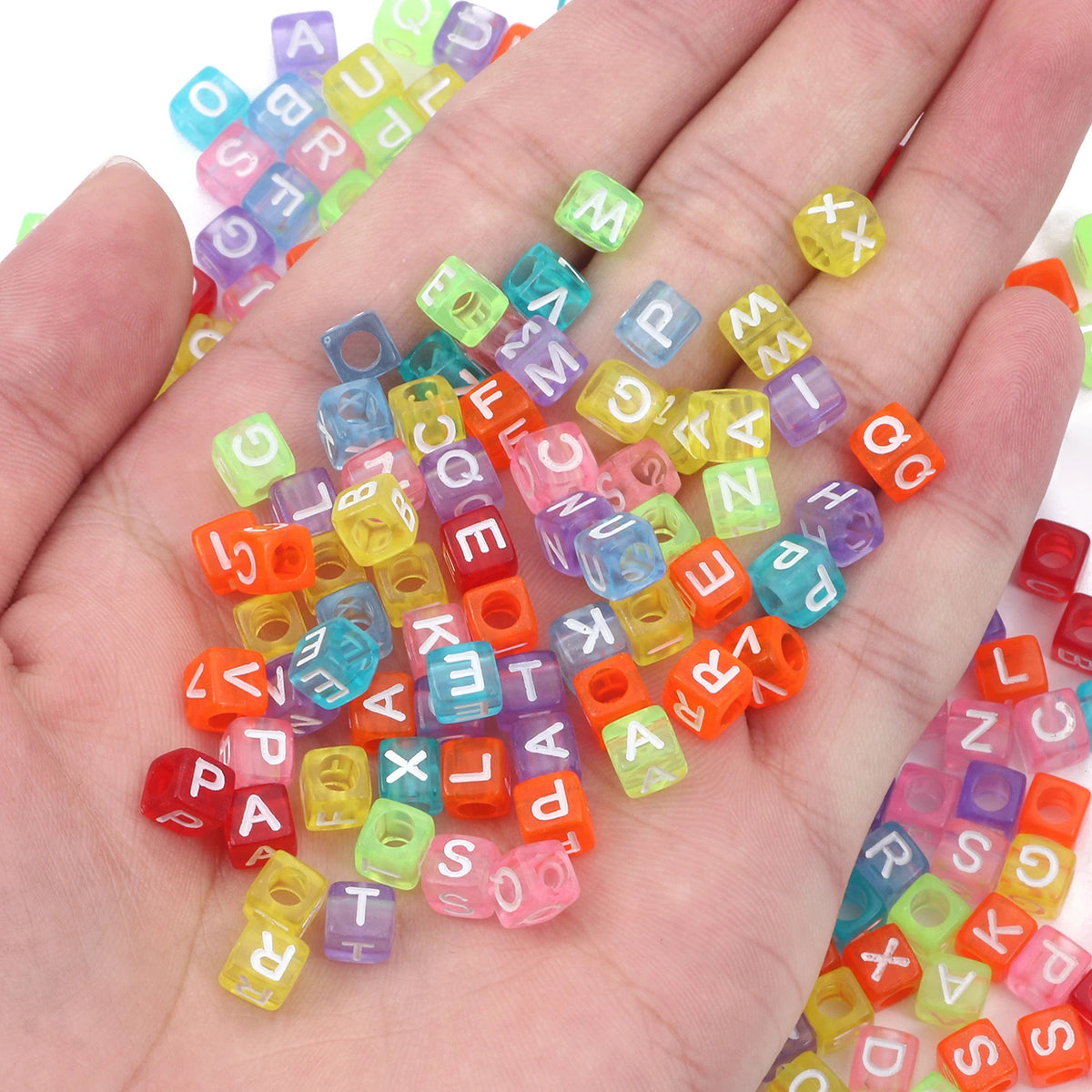 Pink Acrylic Letter Beads – Alphabet Spacer Beads for DIY Jewelry
