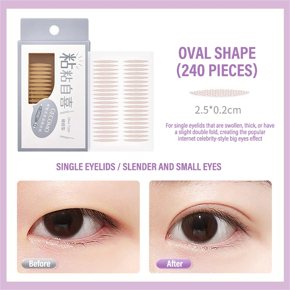 240 PCS Double Eyelid Tape Stickers – Invisible Natural Lift