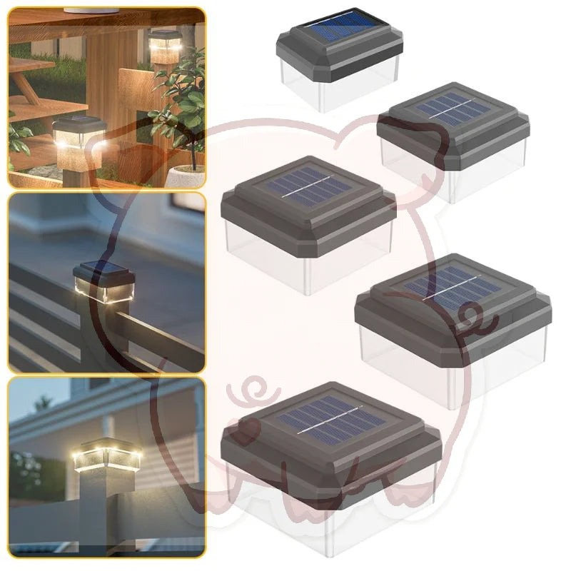 Solar LED Post Cap Light – IP65 Waterproof Outdoor Fence Light