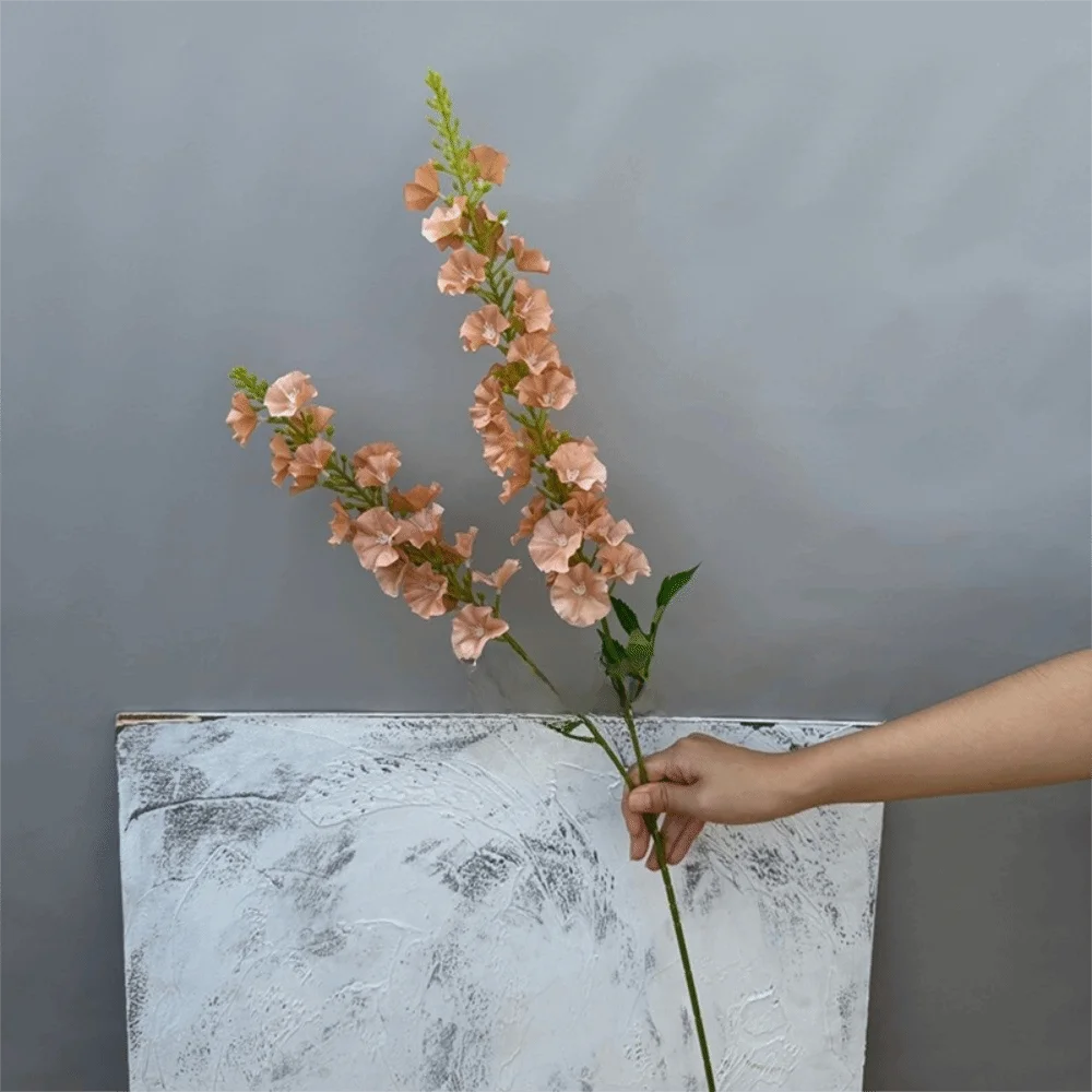 Pink Artificial Larkspur Silk Flower Stems – Faux Floral Bouquet
