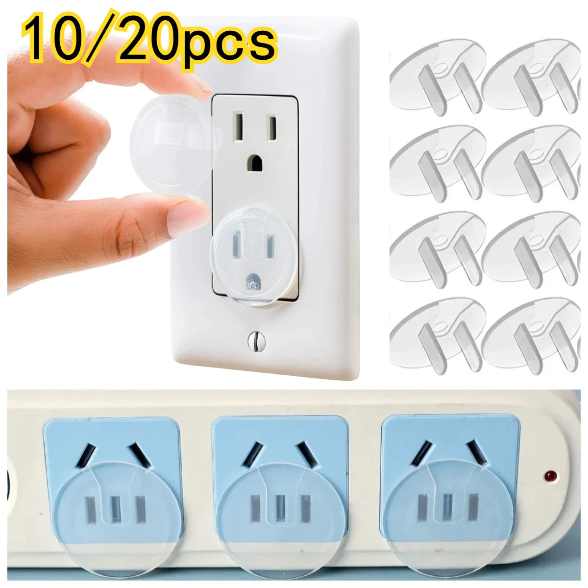 Childproof Outlet Covers – Clear Baby Safety Plugs 10/20 Pack