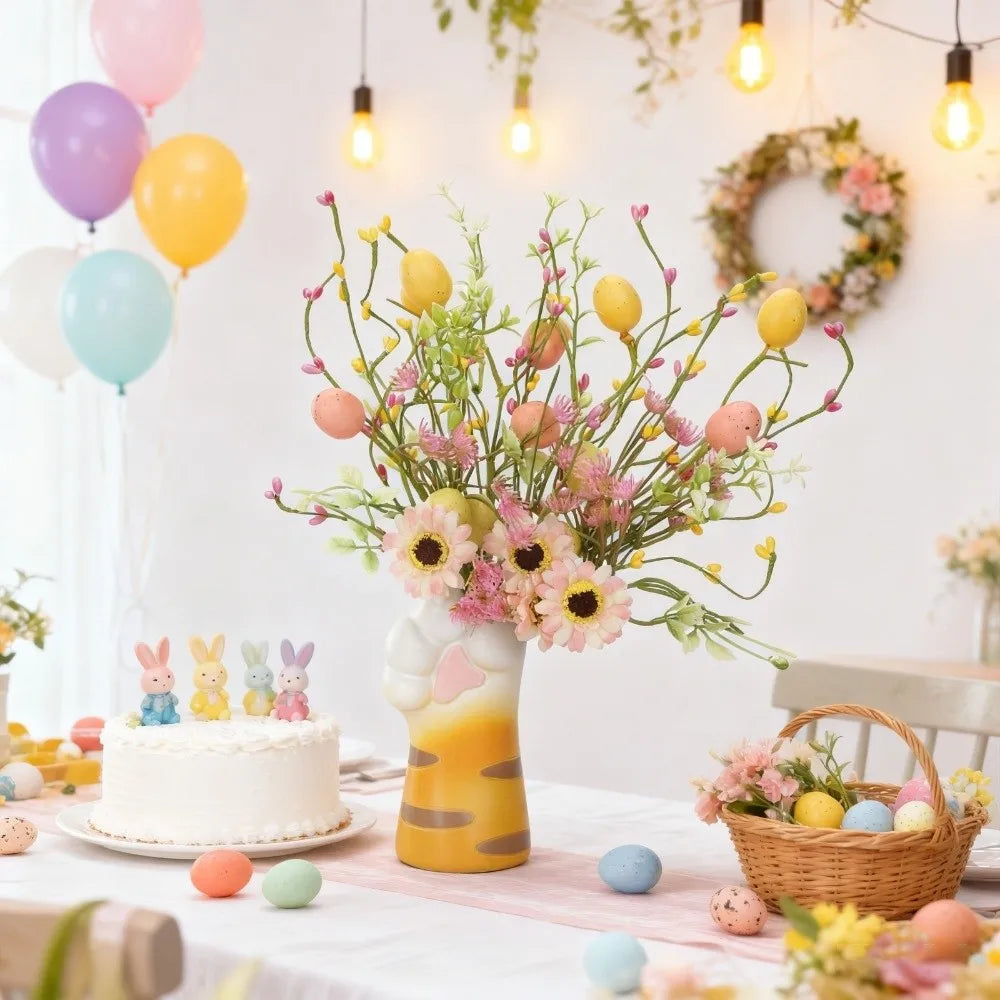 Easter Egg Carrot Artificial Flower Bouquet – Foam Branch Décor
