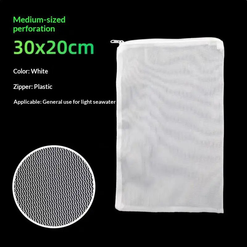 Reusable Aquarium Filter Media Bags with Zipper | Fine Mesh