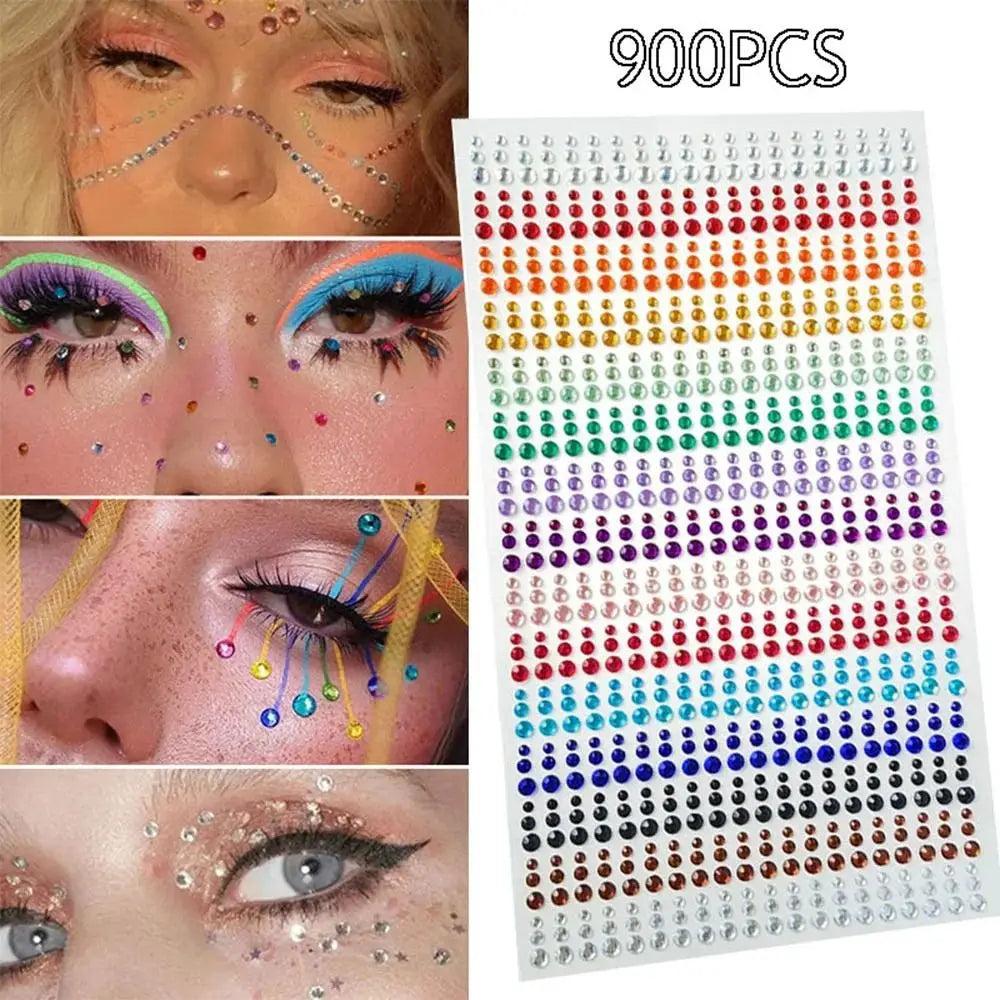 Rainbow Rhinestone Face Gems – DIY Glitter Sticker Sheet