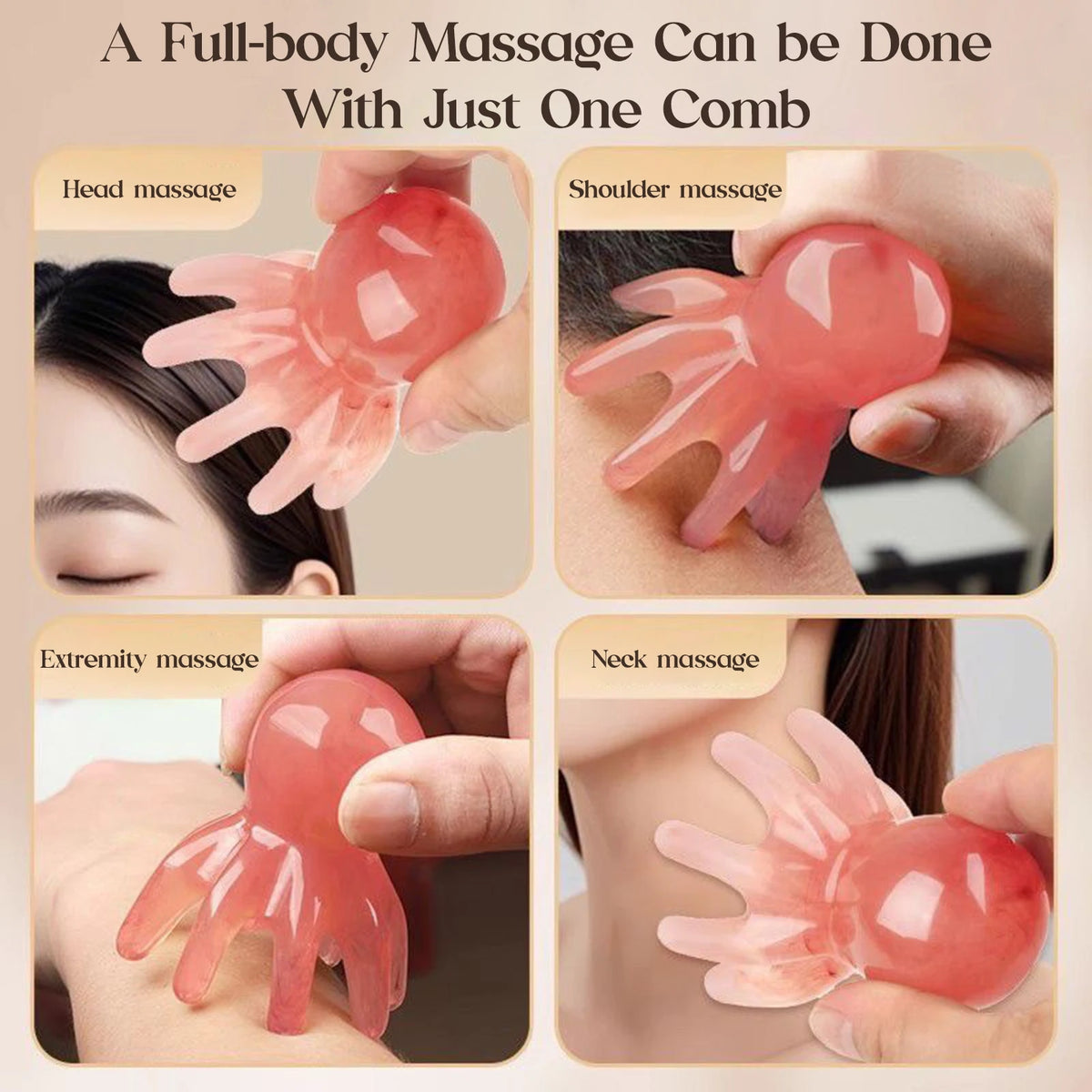 Octopus Scalp Massage Comb – 8-Tentacle Head Scratcher
