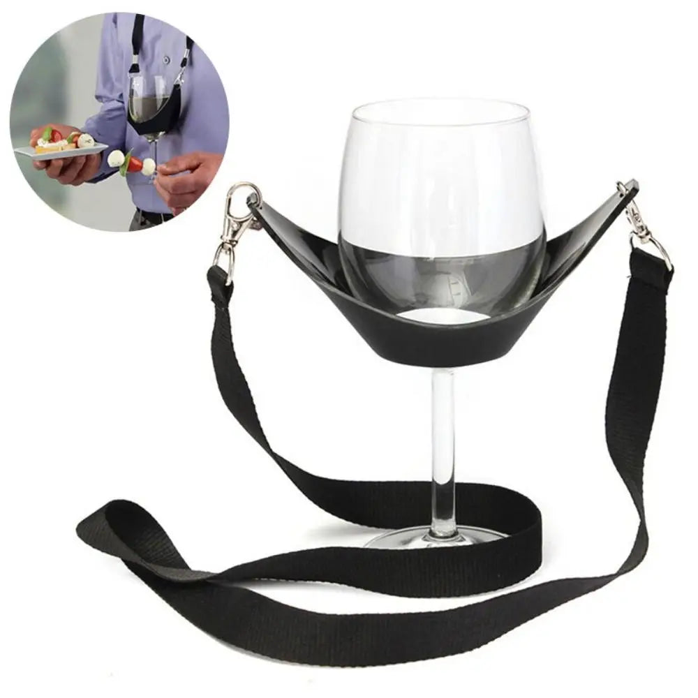 Hands-Free Wine Glass Holder Neck Strap – PVC Party Sling