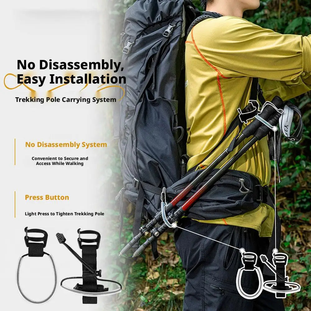 Trekking Pole Holder Strap | Quick-Release Backpack Clip