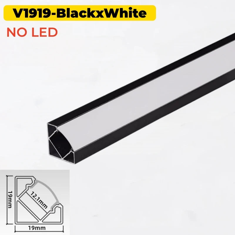 V-Shape 45° Corner LED Aluminum Channel Profile with Diffuser
