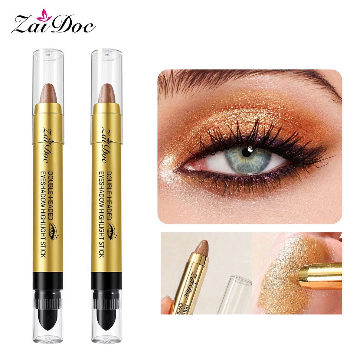 ZaiDoc 6-Color Dual-Ended Eyeshadow Highlighter Stick Set