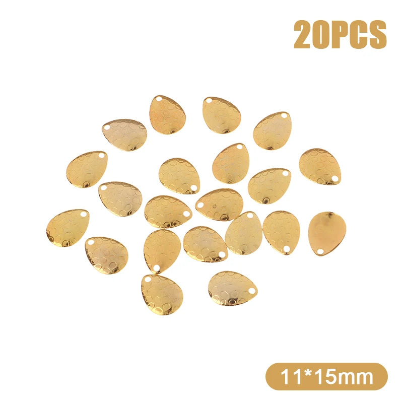 20-Pack Metal Fishing Spinner Blades – DIY Lure Accessories
