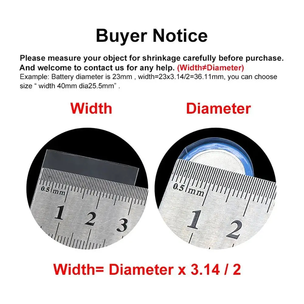 PVC Heat Shrink Tube 1M – 18650 Battery Wrap 70–200mm