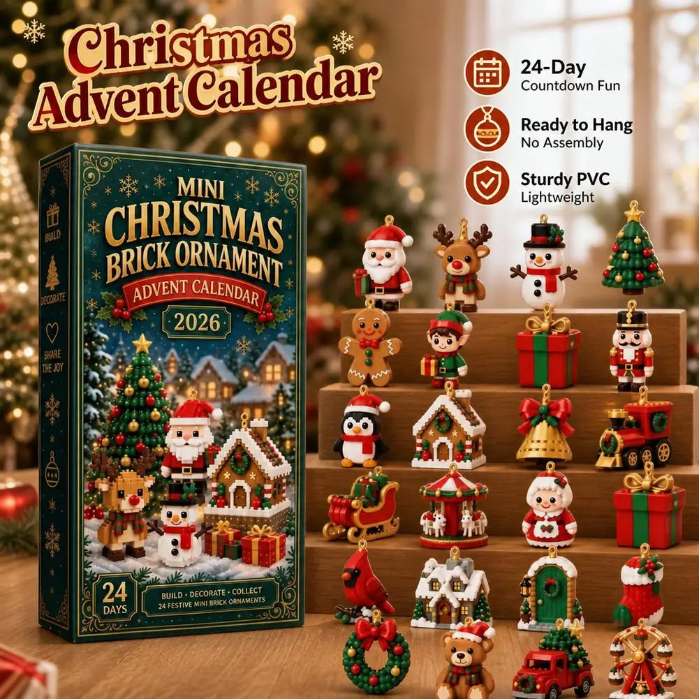 Christmas Advent Calendar – 24 PVC Ornaments Countdown