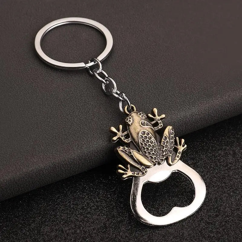 Vintage Animal Keychain Bottle Opener – Wolf Lion Turtle Frog